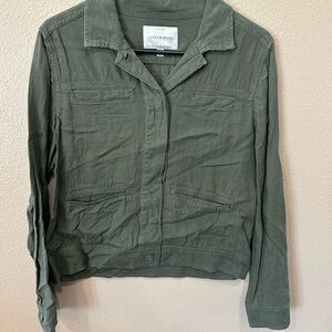 Lucky Brand Green Utility Jacket with Collared Neckline